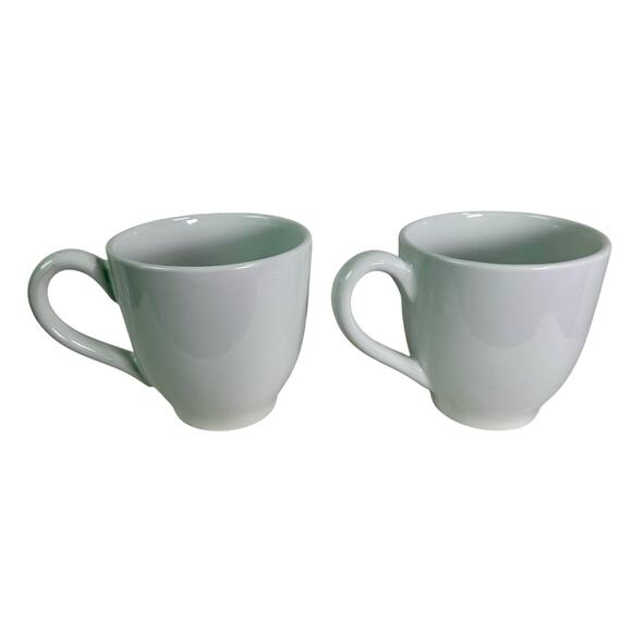 Pottery Barn Set Of 2 Ceramic Butterfly 16 Oz Coffee Mugs White Whimsical - Picture 3 of 9